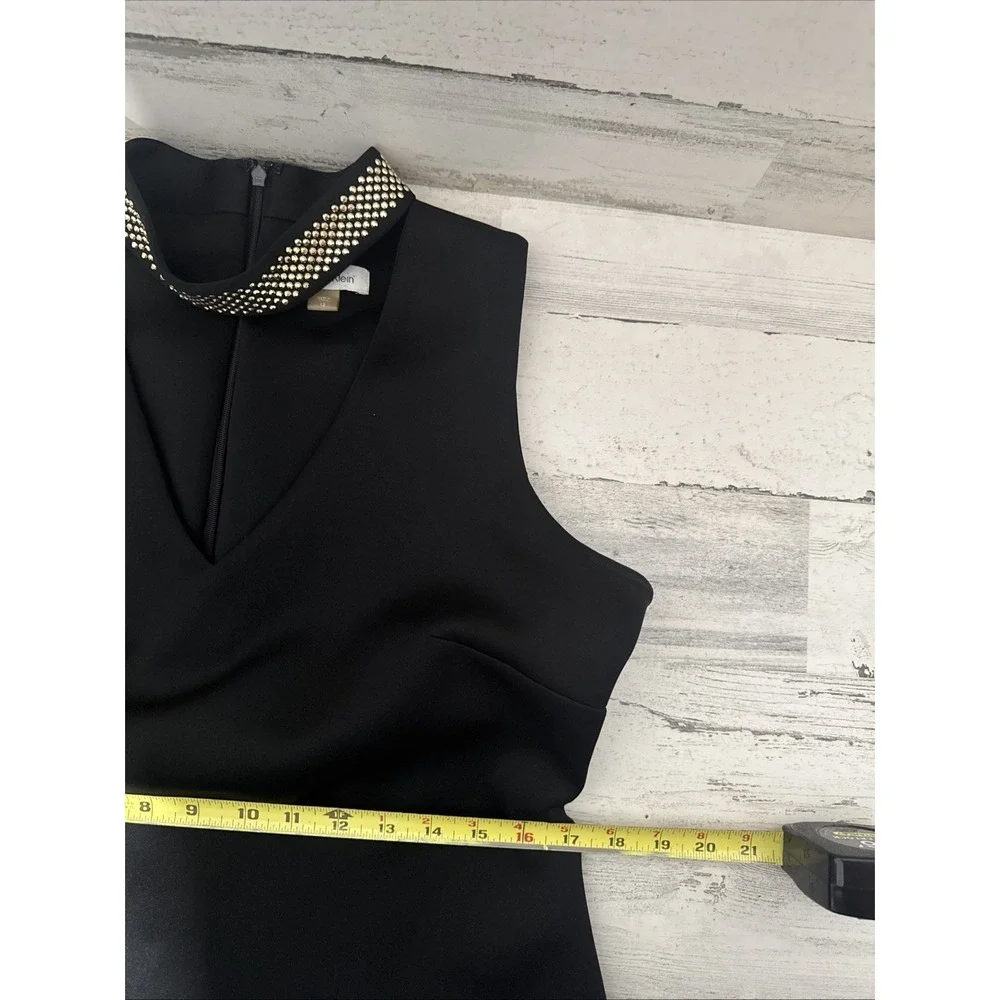 CALVIN‎ KLEIN BLACK & GOLD DRESS SIZE 12 SLEEVELESS